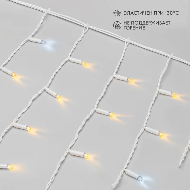 Бахрома «Айсикл» 4,8 × 0,6 м, тёплый белый